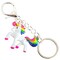 Rainbow Unicorn Keychain • Large Enameled Unicorn Charm • Swivel Keyring and Clip • Rainbow Stripe Mane and Tail • Fantasy Valentine Gift product 1